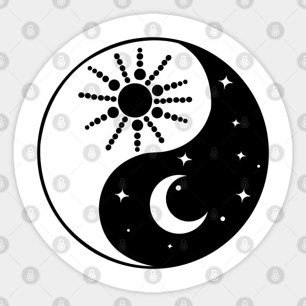 Yin Yang Sun and Moon Sticker by DickinsonDesign